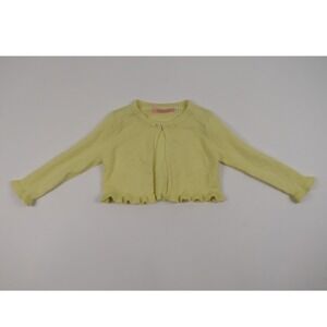 Pink Butterfly Cardigan Shrug Bolero Yellow Ruffle Trim Girls 6X